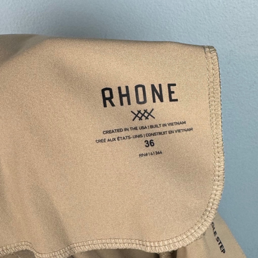 Rhone Commuter Slim Fit Pants Mens 36x31 Tan Performance Stretch Tech Chino Golf - Picture 4 of 9